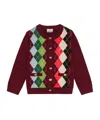 Ganni Womens Tawny Port Rhombus-print Round-neck Wool And Cashmere Cardigan Xl