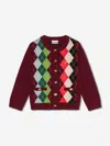 Ganni Womens Tawny Port Rhombus-print Round-neck Wool And Cashmere Cardigan Xl
