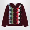 Ganni Womens Tawny Port Rhombus-print Round-neck Wool And Cashmere Cardigan Xl