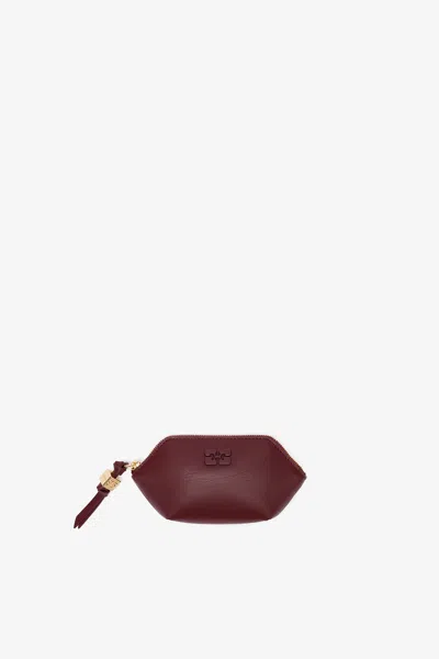 Ganni Burgundy Red Bou Coin Purse In