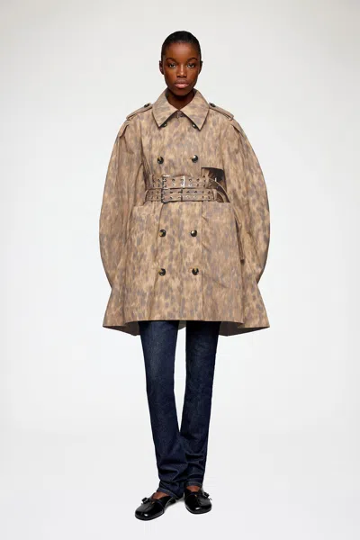 Ganni Burro Trench Coat In Brown