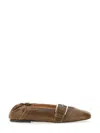 Ganni Butterfly Ballerinas In Brown