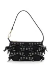 Ganni 'butterfly' Black Small Shoulder Bag With Eyel Detail And Bow Detail In Black