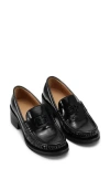 Ganni Butterfly Block Heel Loafer In Black