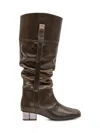 Ganni Slouchy Boot Butterfly In Green