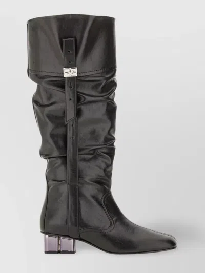 GANNI BUTTERFLY BUCKLE KNEE-HIGH SLOUCHY BOOTS