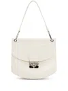 Ganni Butterfly-clasp Crossbody Bag In White