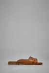 Ganni Butterfly Flat Sandal Crinkle Oleatex In Brown
