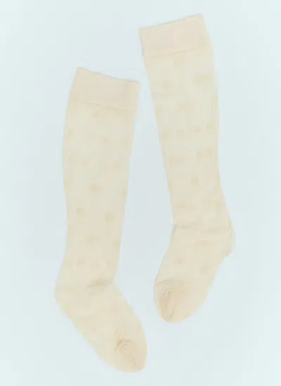 Ganni Butterfly Lace Socks In White