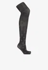 Ganni Tights With Decorative Finish In Black