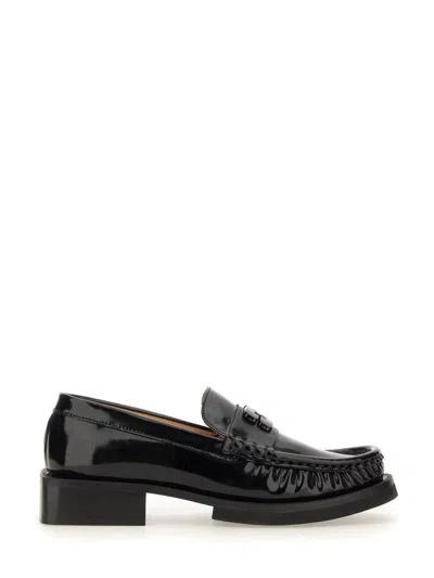 Ganni Butterfly Logo Loafers In Black