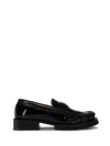 Ganni Black Patent Leather Loafers In Black