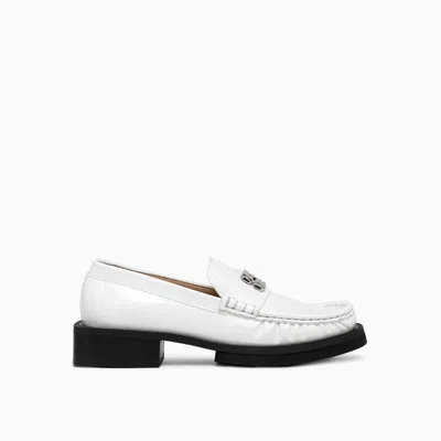 Ganni Butterfly Logo Moccasins In White