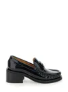 Ganni 'butterfly' Black Loafers With Tonal Logo In Black