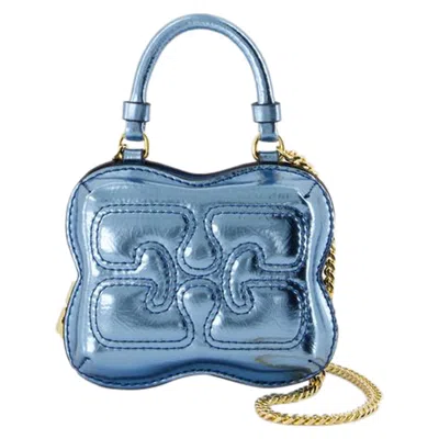 Ganni Butterfly Nano Crossbody -  - Synthetic Leather - Blue