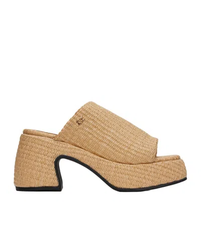 GANNI BUTTERFLY PLATFORM RAFFIA SANDALS