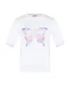 Ganni White Butterfly T-shirt In White
