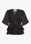 Ganni Shirts Black In Black