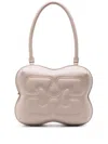 Ganni Small Egret Butterfly Shoulder Bag In Grey