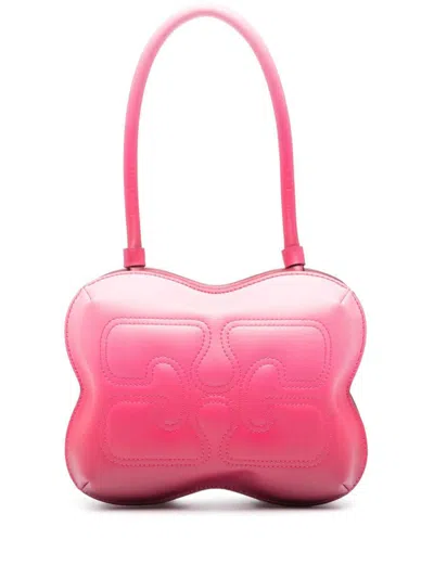 Ganni Butterfly Shoulder Bag In Pink