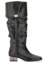 Ganni Black Polyurethane Boots In Black