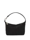 GANNI BUTTERFLY SMALL POUCH SATIN BAG WOMAN BLACK IN POLYESTER