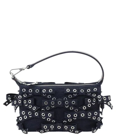 Ganni Small Butterfly Tote Bag In Blue