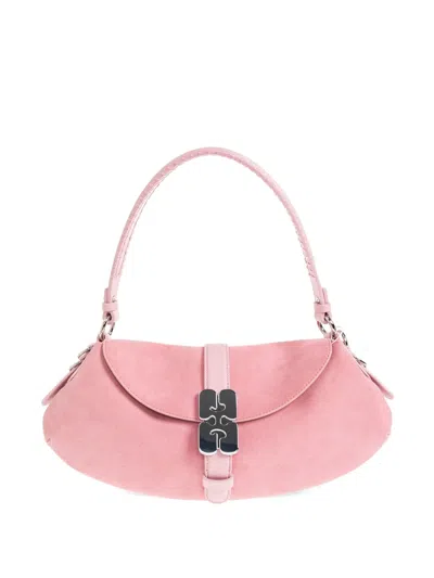 Ganni Butterfly Tote Bag In Pink