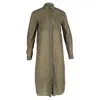 Ganni Khaki Parka Coat In Green