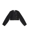 Ganni + Net Sustain Cropped Metallic Recycled Knitted Sweater In Black