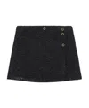 Ganni Button Detail Sparkle Mini Skirt In Black