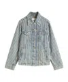 Ganni Button-up Striped Denim Shirt In Multi
