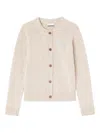 Ganni Buttoned Cardigan In Neutral