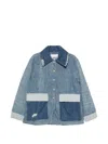 Ganni Buttoned Distressed Jacket In Blue