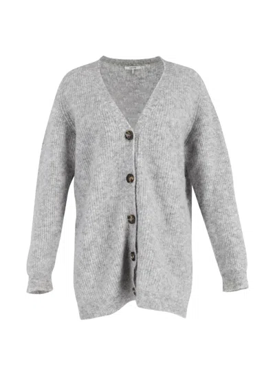 Pre-owned Ganni Buttoned Long-sleeve Cardigan In Gray