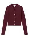 Ganni Buttoned V-neck Cardigan In Red