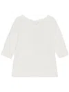 Ganni Cable-knit Organic Cotton T-shirt In White