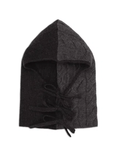 Ganni Cable-knit Balaclava In Black