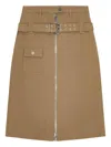 Ganni Camel-colored Cotton Utilitarian Midi Skirt