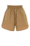 Ganni Light Twill Shorts Tiger's Eye