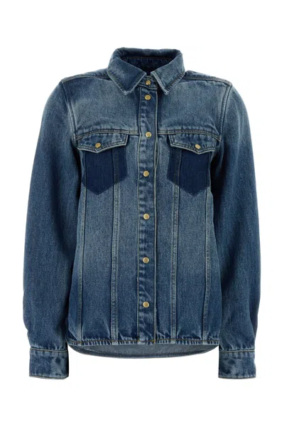 Ganni Women Denim Shirt In Blue