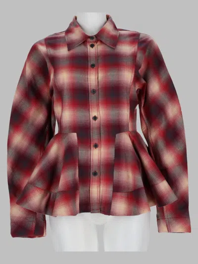Ganni Camicia In Flanella Di Cotone In Multi