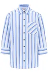 Ganni Blue Cotton Pattern Shirt