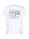 GANNI WHITE COTTON T-SHIRT