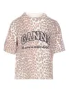 Ganni Women Leopard Wool Mix T-shirt