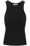 Ganni 'tank Top With Rhinestone Logo