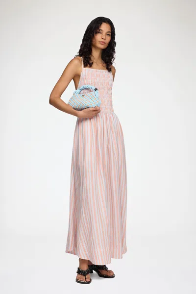 Ganni Cantaloupe Dress In Orange