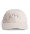 Ganni Women Logo Motif Baseball Cap In White