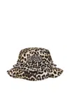 Ganni Canvas Bucket Hat In Brown