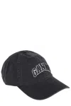 Ganni Canvas Cap Emb In Black
